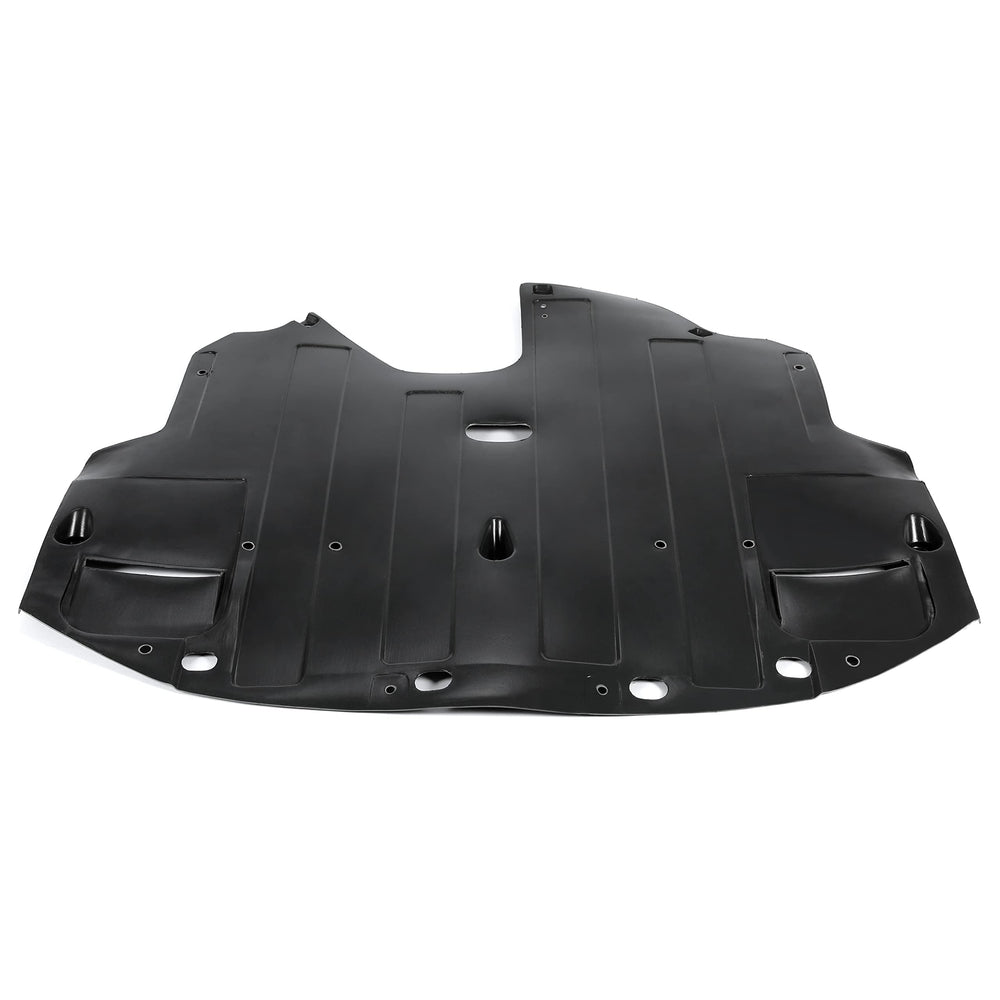 HECASA engine splash shield packaged as a single piece for straightforward replacement.