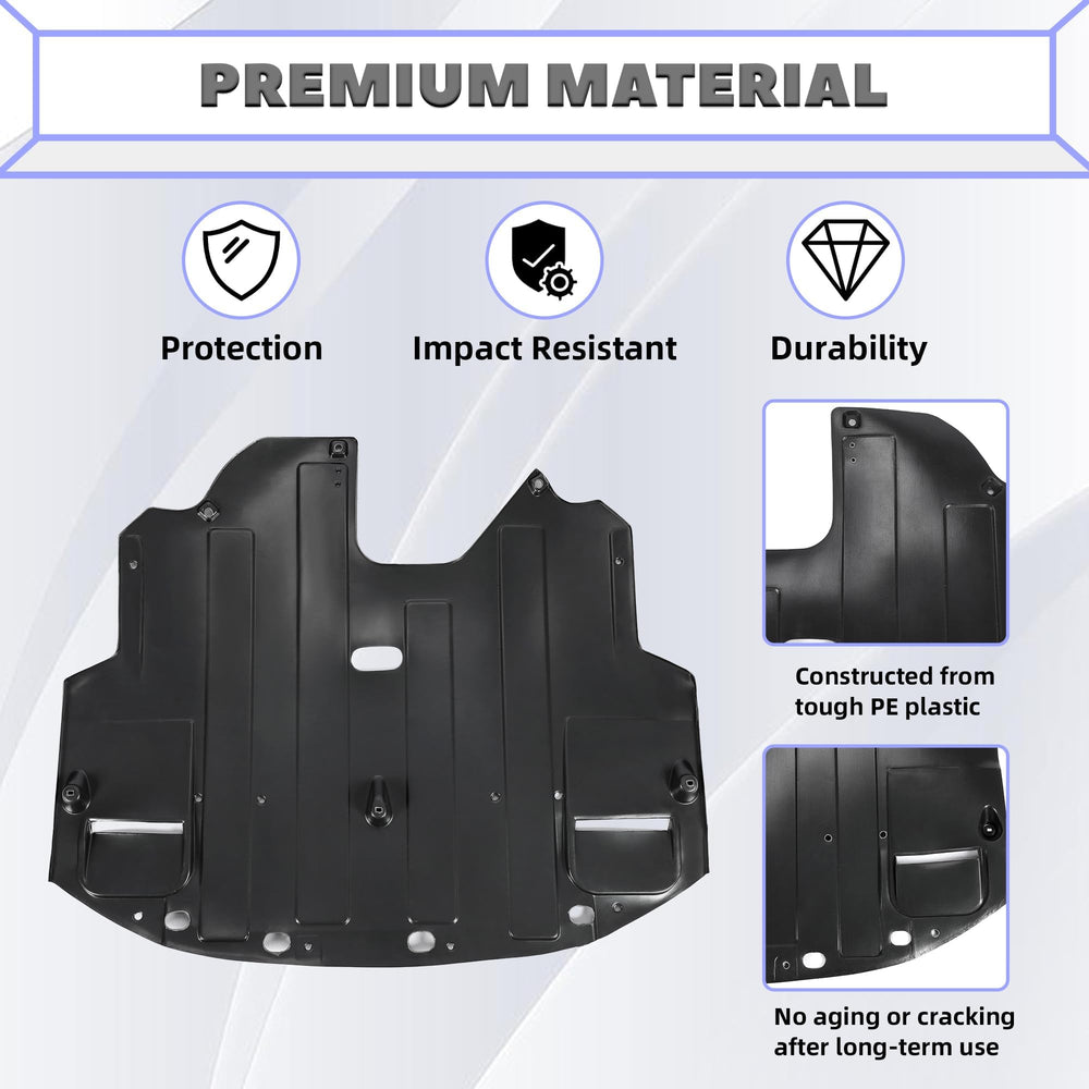 HECASA PE plastic engine shield highlights durable insulation and robust protection.