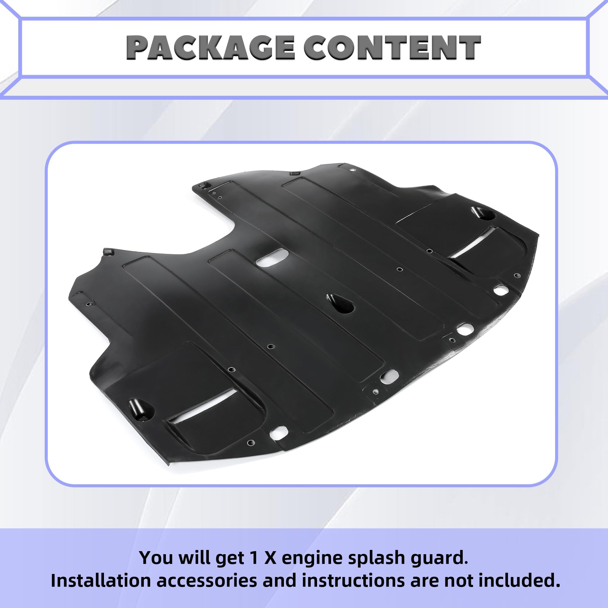 HECASA splash shield shields the engine bay from mud and debris during wet drives.