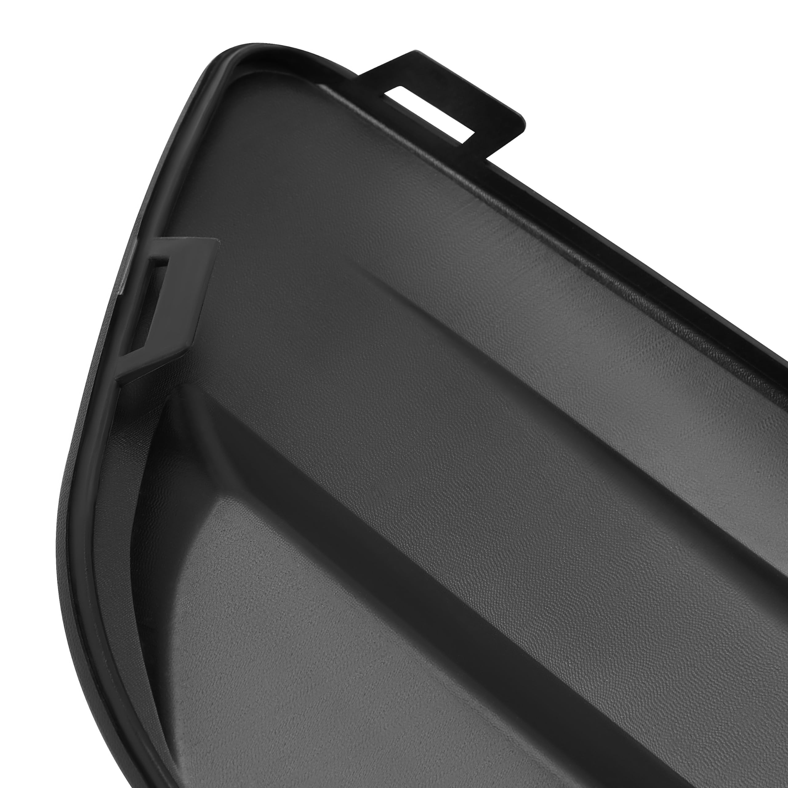 HECASA fog light cover side view in black complements trim and safeguards lights
