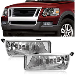 HECASA fog light pair front view with clear lens for improved visibility.