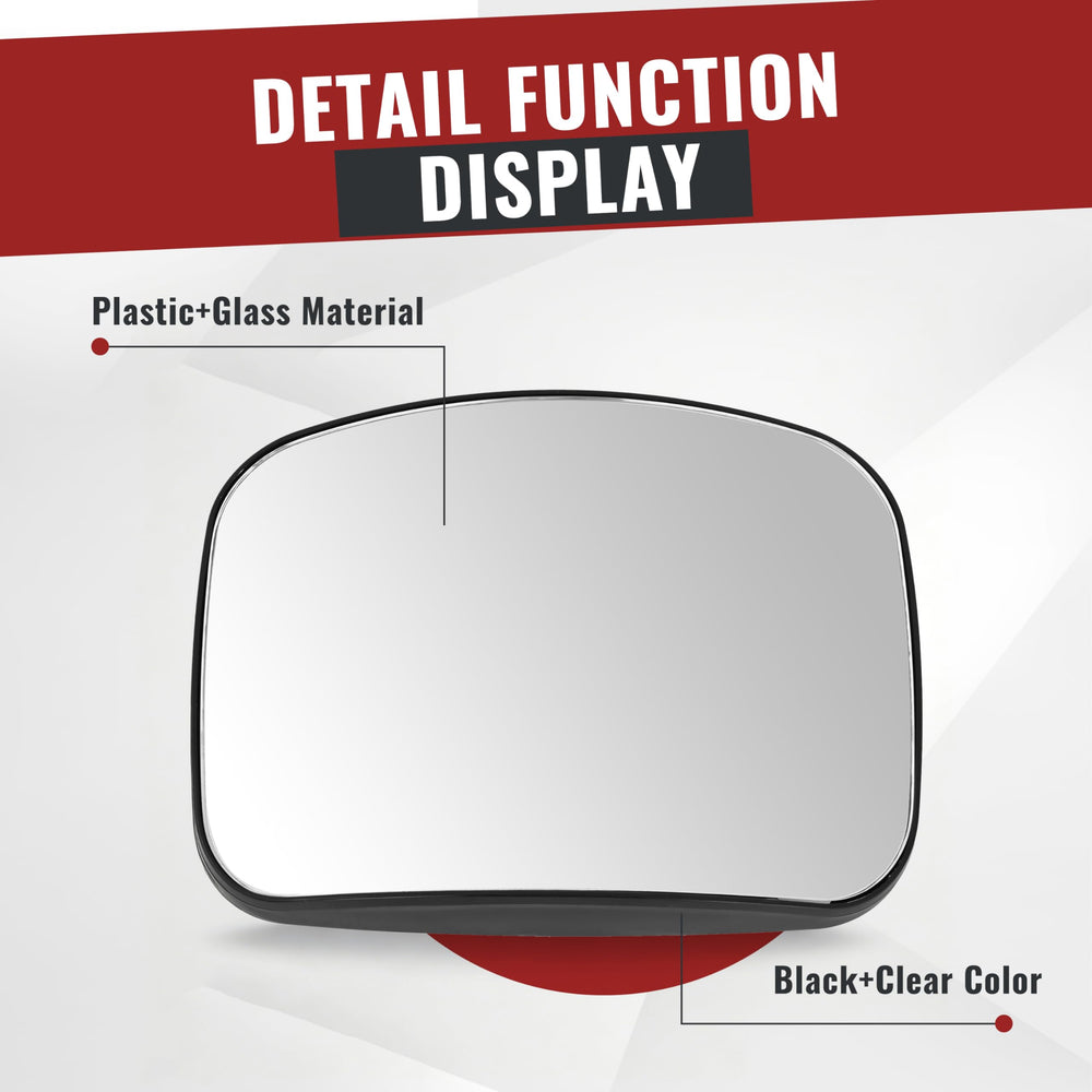 HECASA convex hood mirror glass provides wide-angle view for safer lane changes.