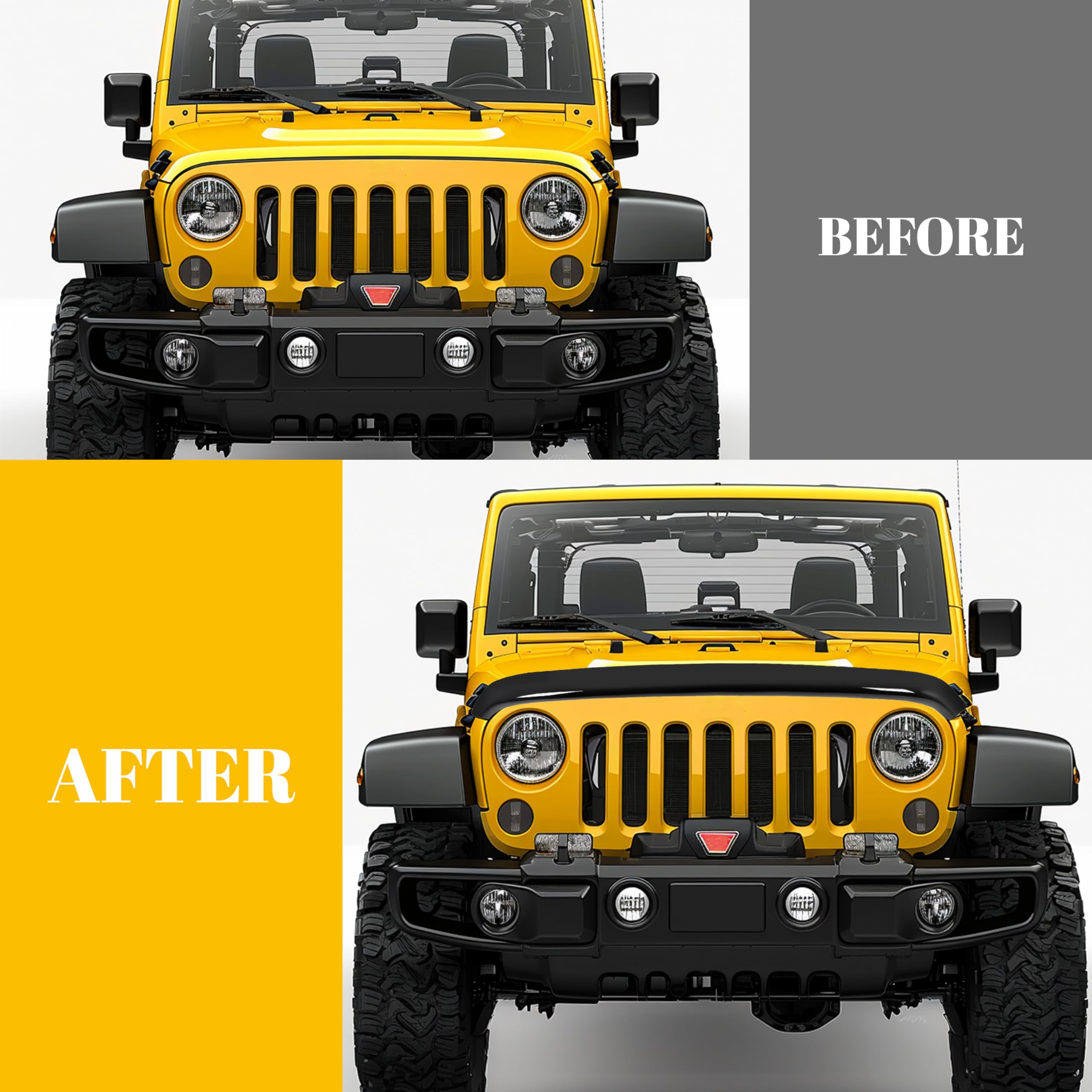 HECASA hood shield easy installation with bolts and tape included.