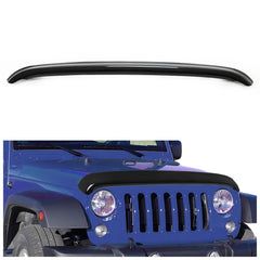 HECASA hood shield for Jeep Wrangler JK in smoke protects hood, windshield, and lights.