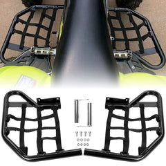 HECASA nerf bars on Yamaha Raptor 700 side steps for leg protection