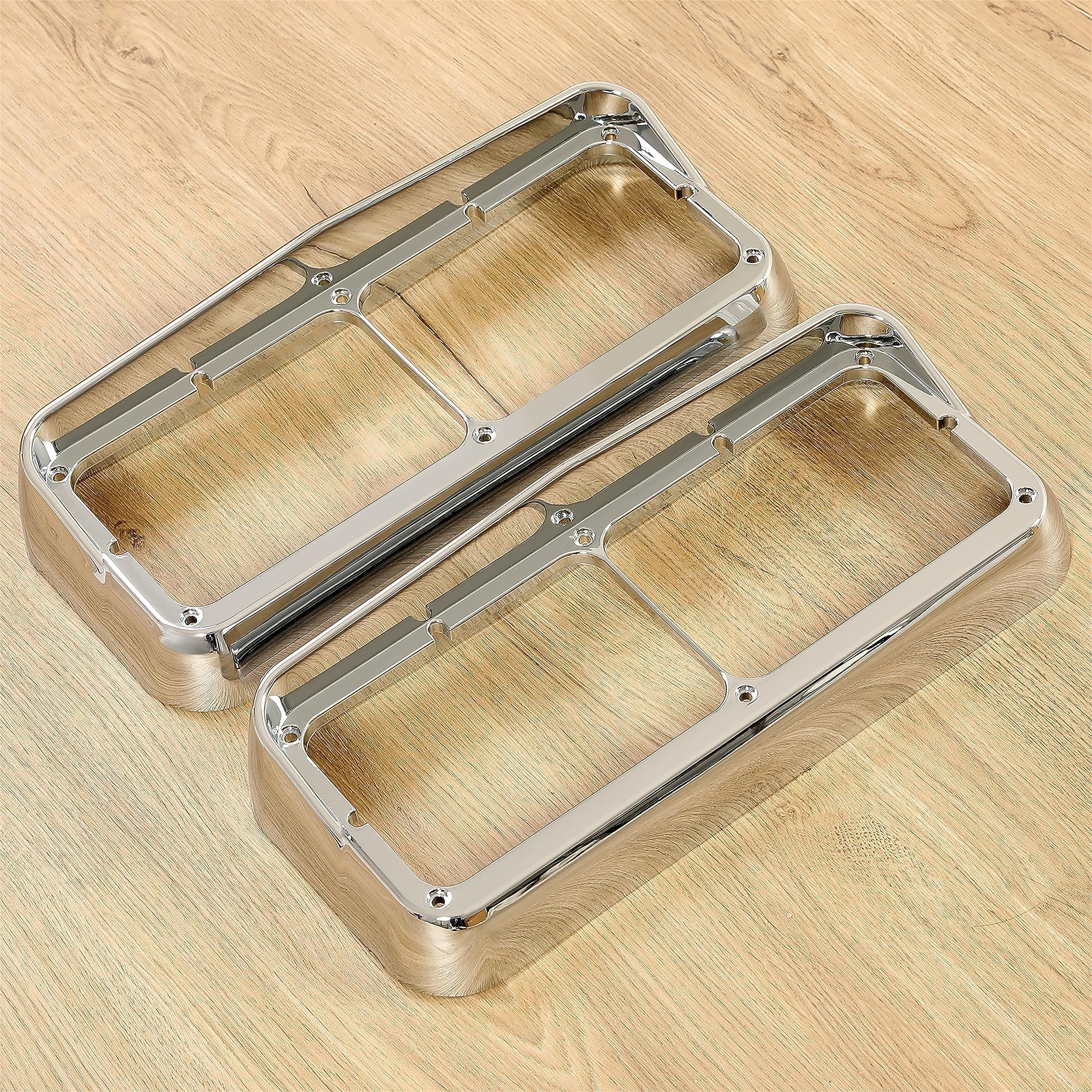 HECASA visor bezel for Freightliner FLD Classic XL guards 4x6 lamps with durable chrome