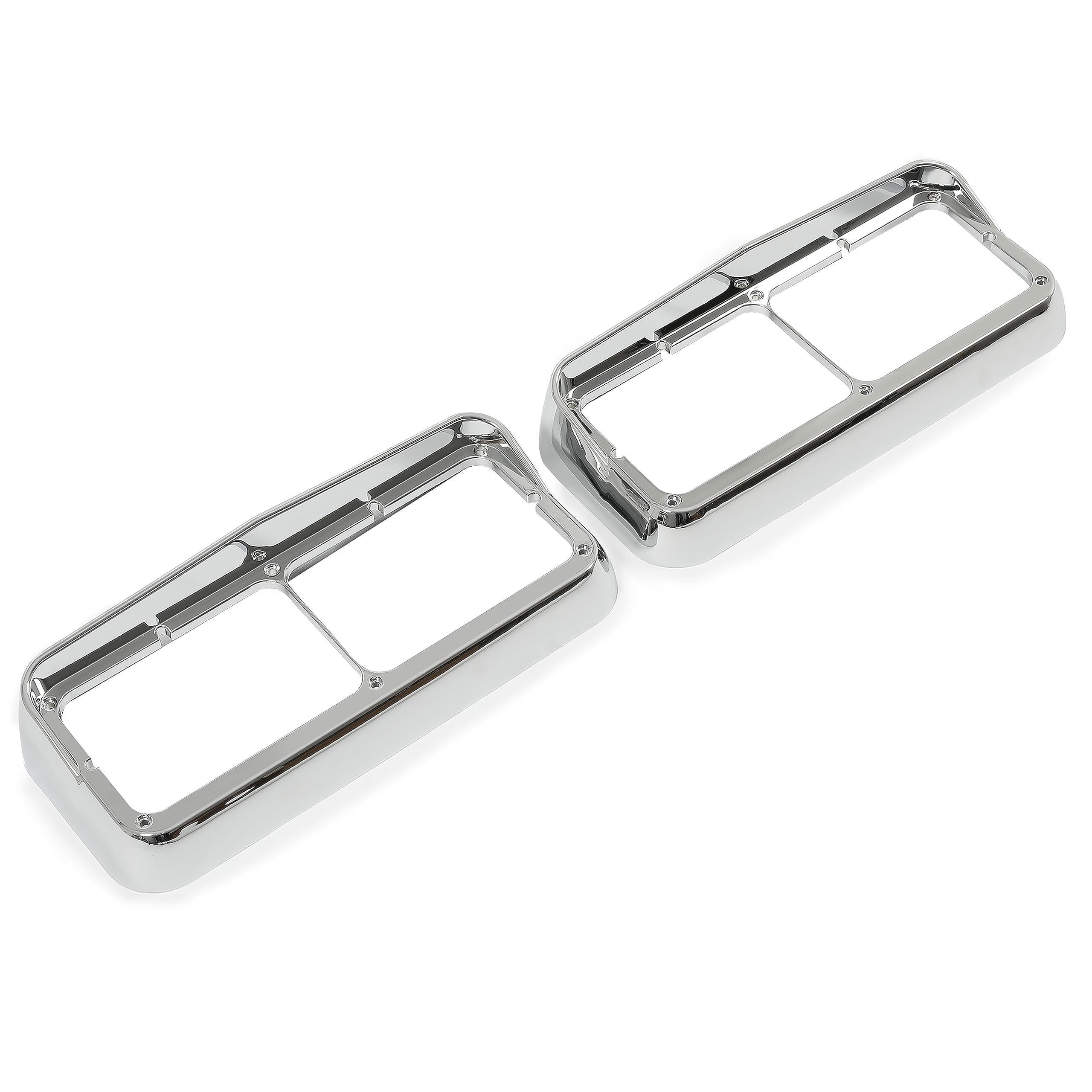 HECASA visor headlight bezel for Peterbilt 379 improves chrome look and lamp protection