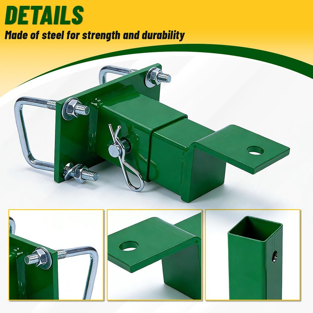 HECASA powder-coated green finish resists weather and corrosion on outdoor equipment.