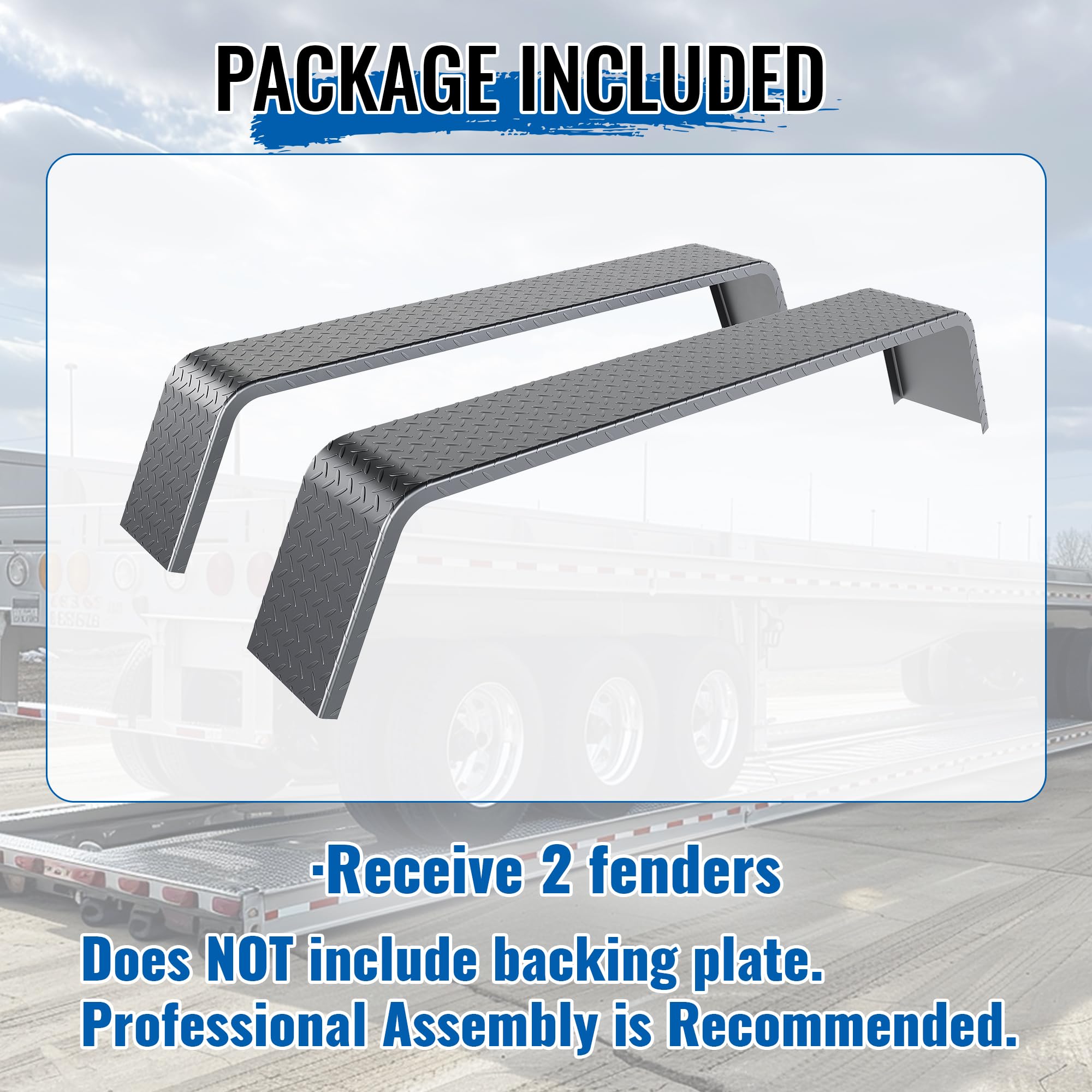 HECASA protective debris shield fender in rugged trailer setup