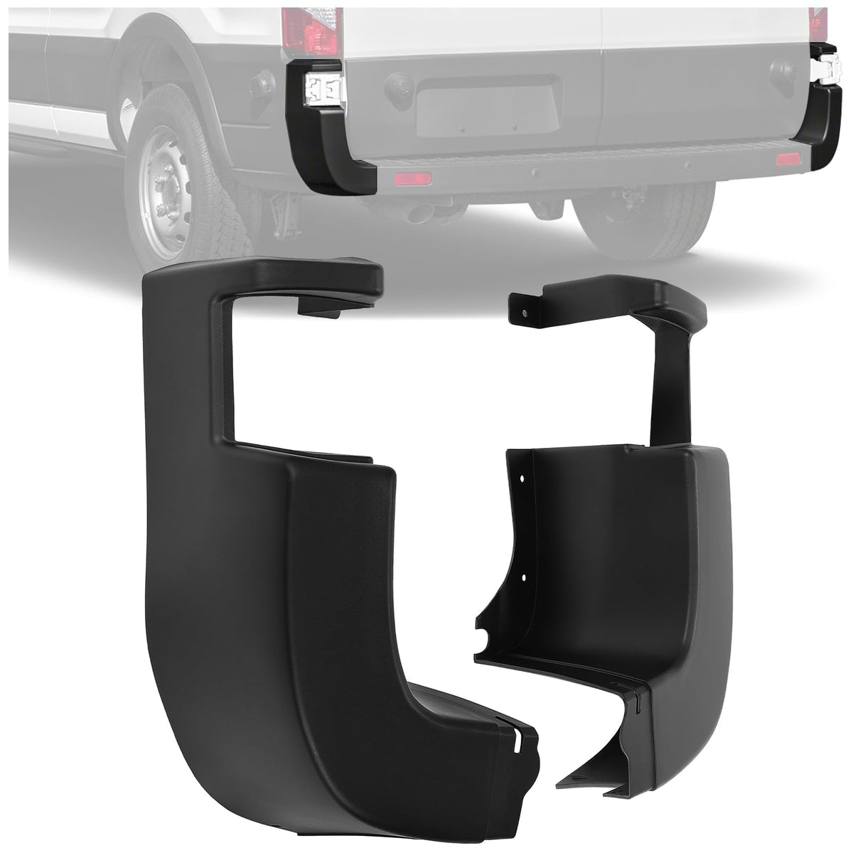 HECASA rear bumper end cap left side protects edges and resists daily wear.
