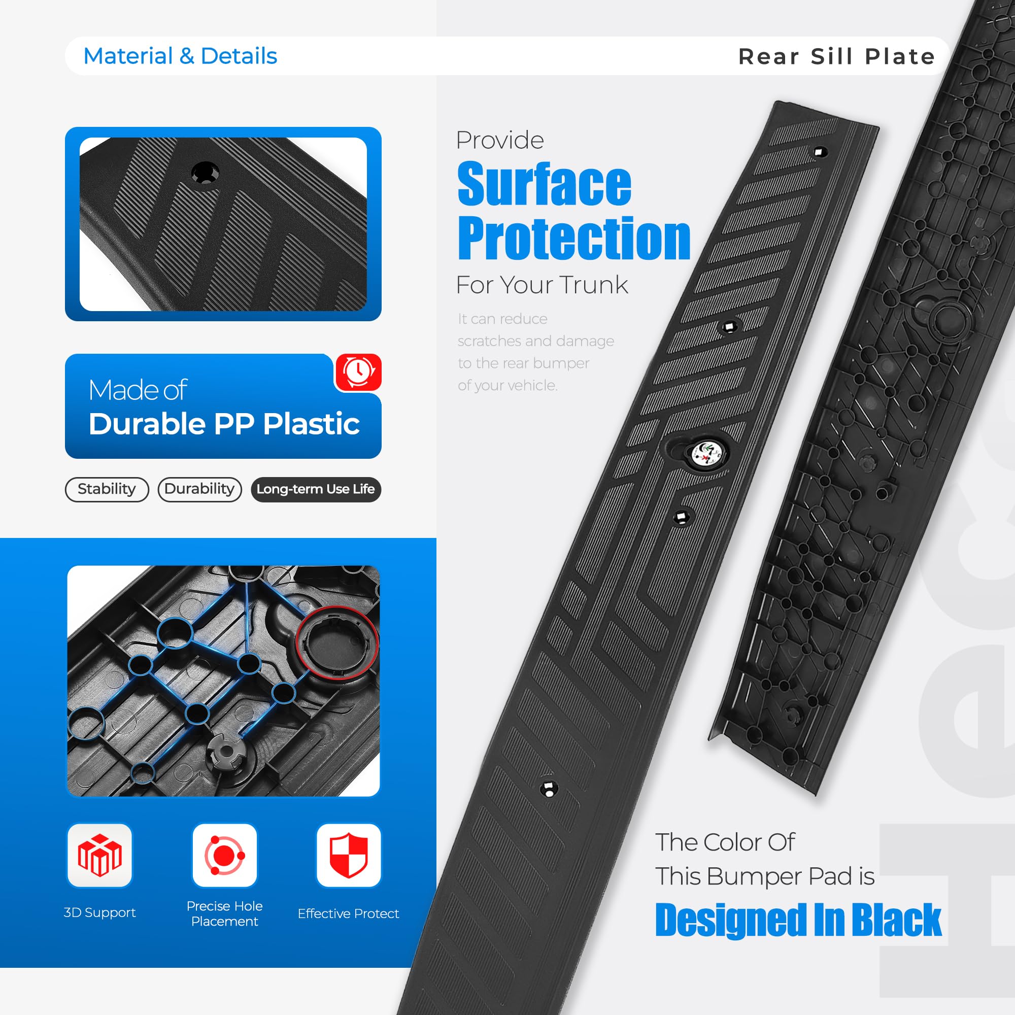 HECASA rear sill plate for E-Transit with black finish