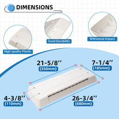 HECASA vent cover side profile showing durable, weather-resistant construction for outdoor use
