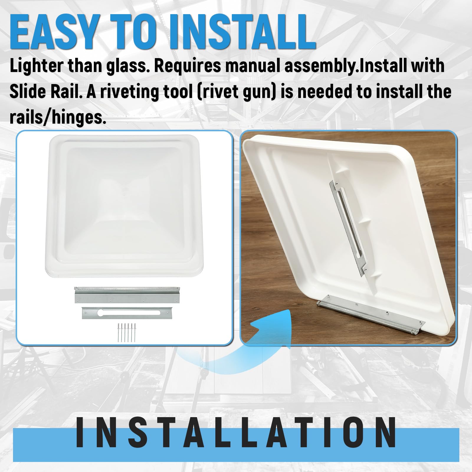 HECASA white polycarbonate vent cover is durable for outdoor use