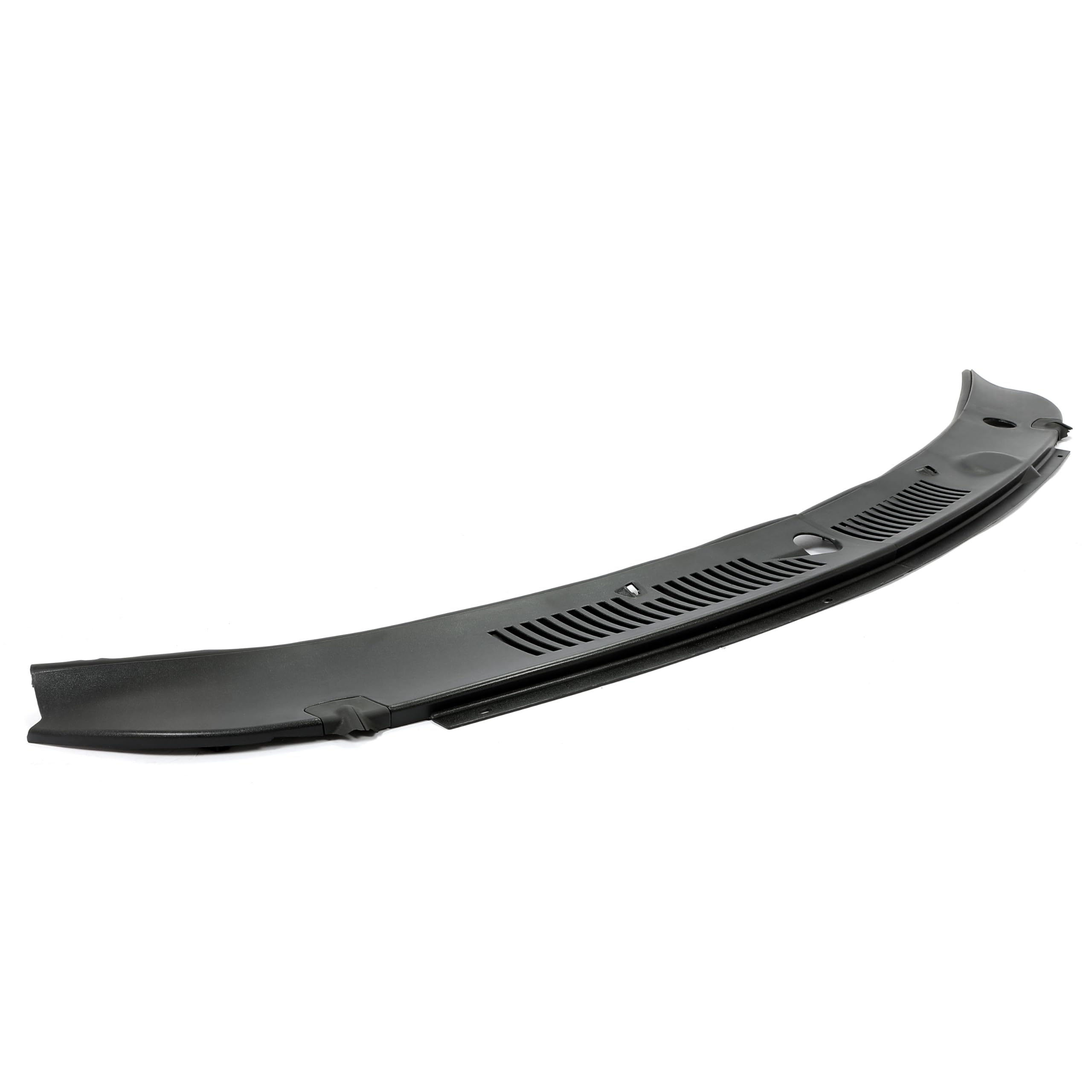HECASA black plastic cowl panel protects windshield edge from debris.