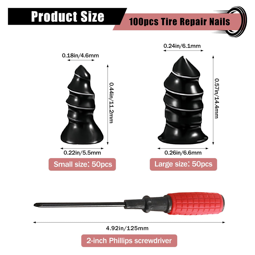 Hece tire plug with sealant-coated screw surface for tight puncture sealing.