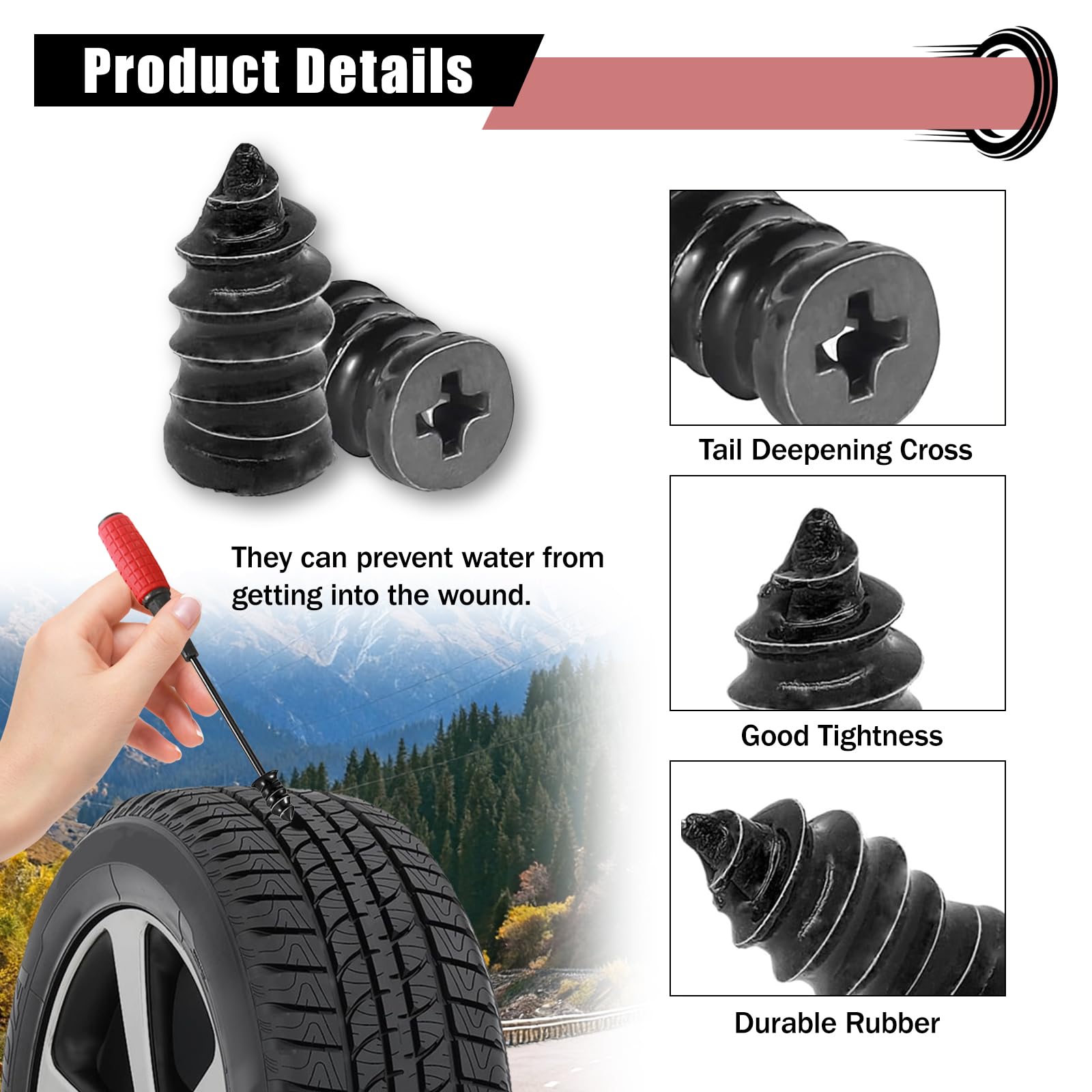 Hece universal fit for tubeless tires on cars, motorcycles, trucks, tractors.