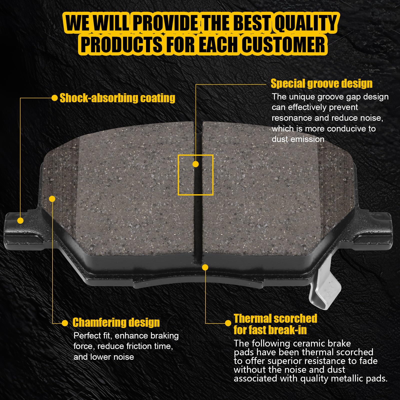 HECHENQICHE brake pads installed on Jeep Compass front view showing direct fit