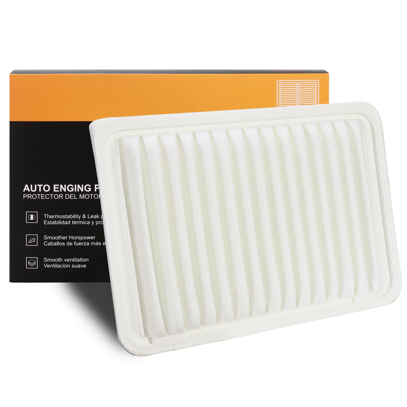 HECHENQICHE engine air filter packaging shows Toyota Camry and Venza compatibility for easy replacement.