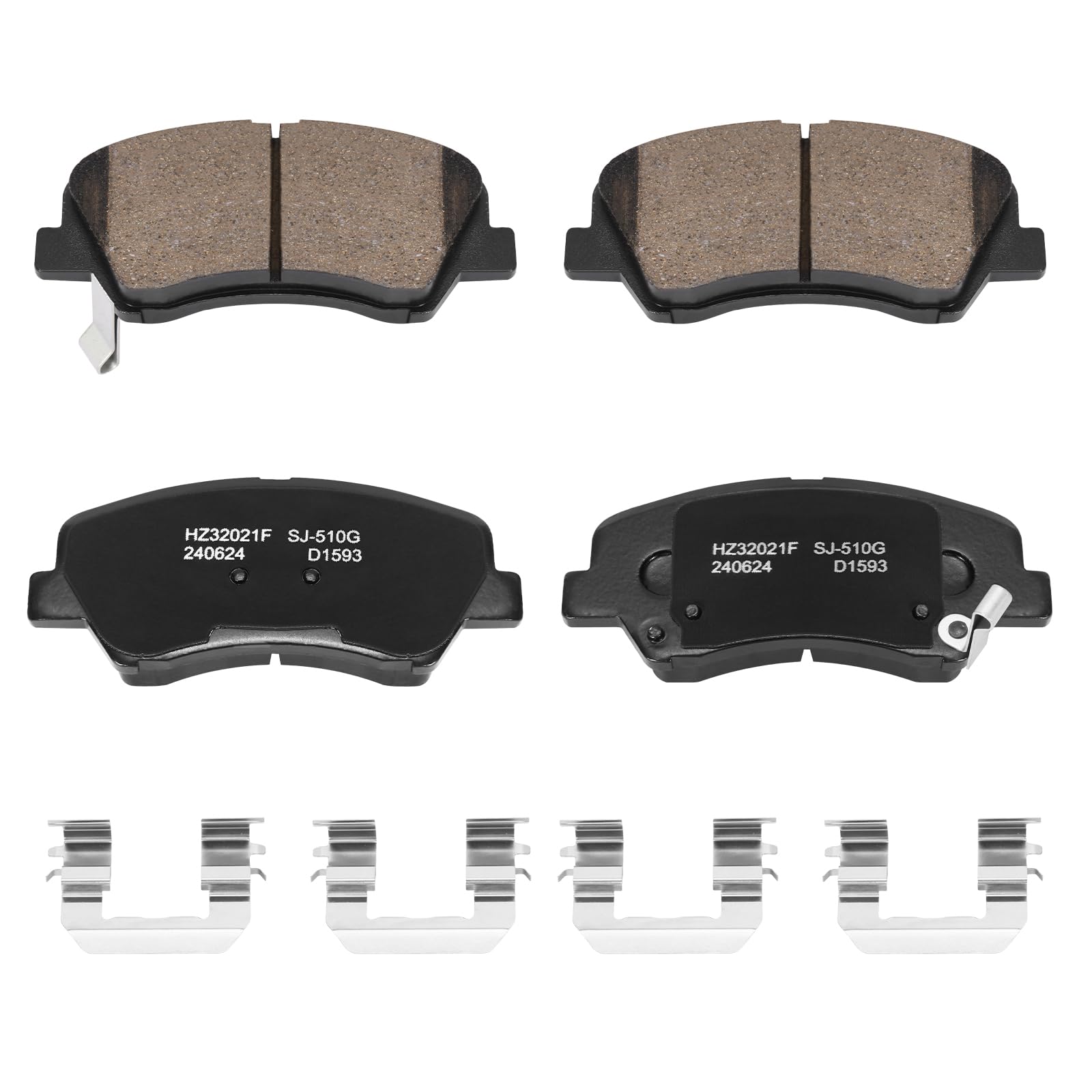 HECHENQICHE D1593 front ceramic brake pads kit for Hyundai Accent with precise OE fit.