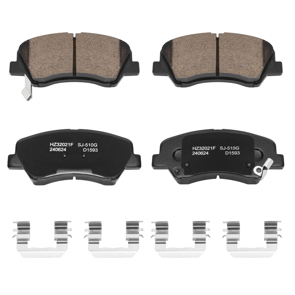 HECHENQICHE D1593 front ceramic brake pads kit for Hyundai Accent with precise OE fit.
