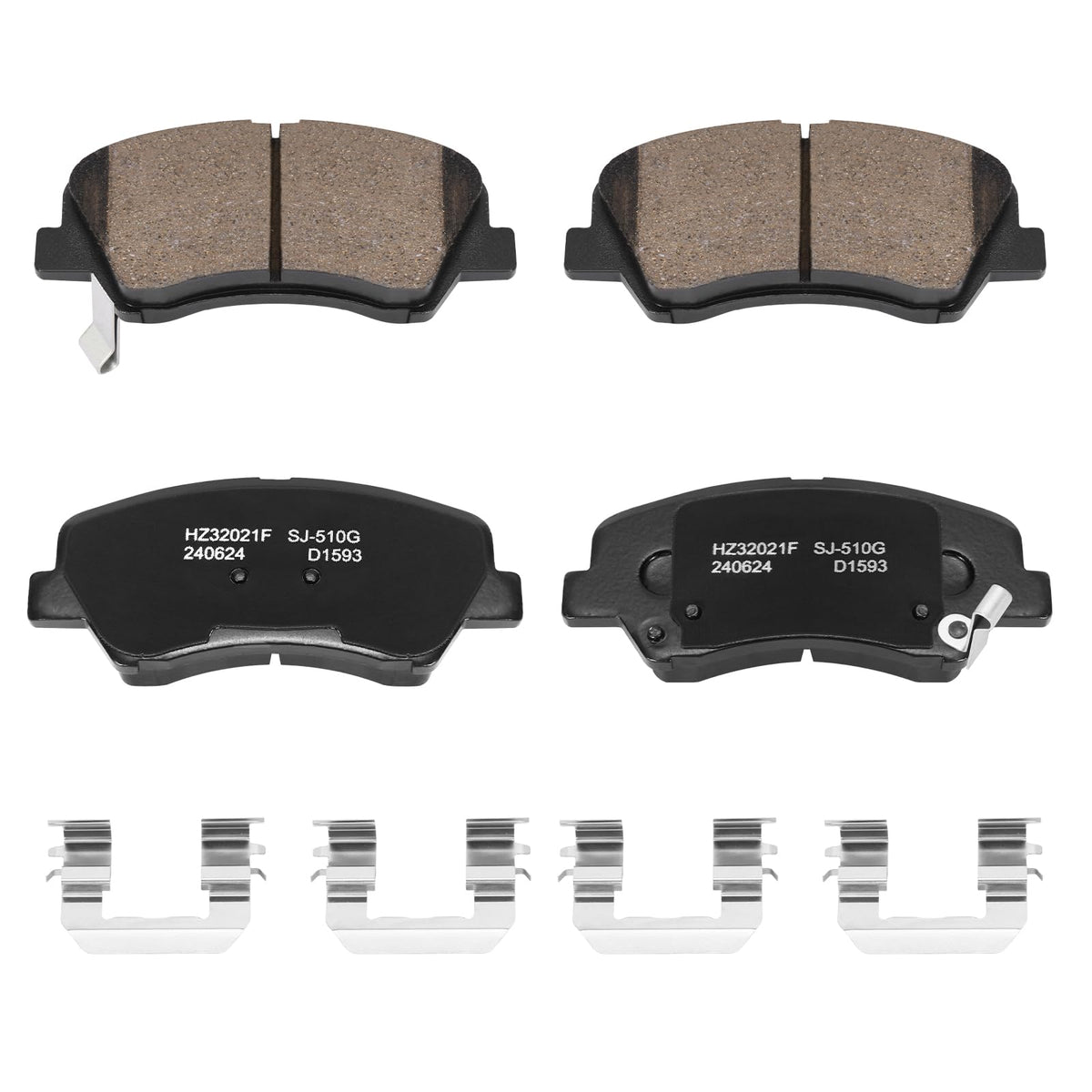 HECHENQICHE D1593 front ceramic brake pads kit for Hyundai Accent with precise OE fit.