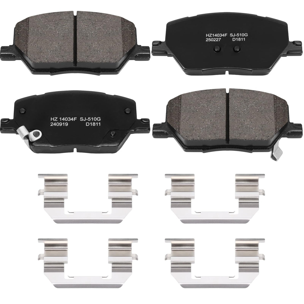 HECHENQICHE front ceramic brake pads kit for Jeep Compass and Fiat 500X, improves braking feel