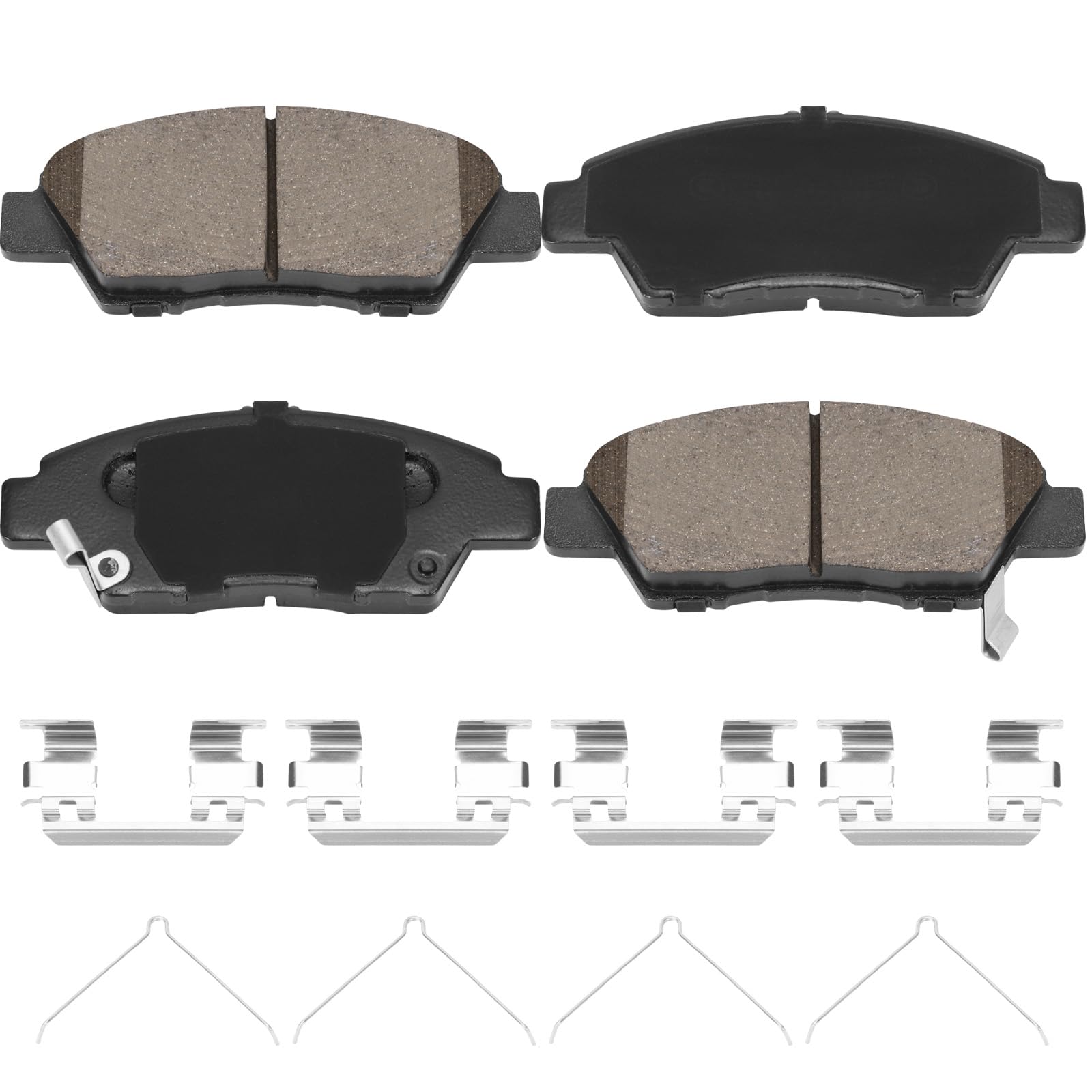 HECHENQICHE front ceramic brake pads with hardware for Honda Fit deliver quieter stopping.
