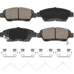 HECHENQICHE front ceramic brake pads with hardware for Honda Fit deliver quieter stopping.