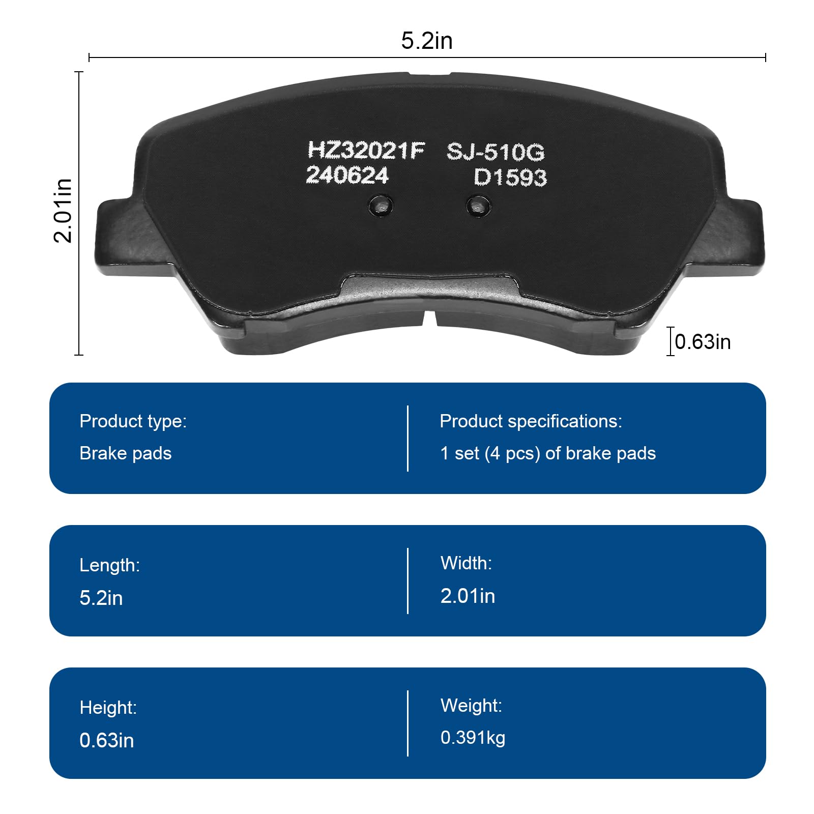 OE-fit HECHENQICHE D1593 ceramic pads ensure quiet braking across driving conditions.