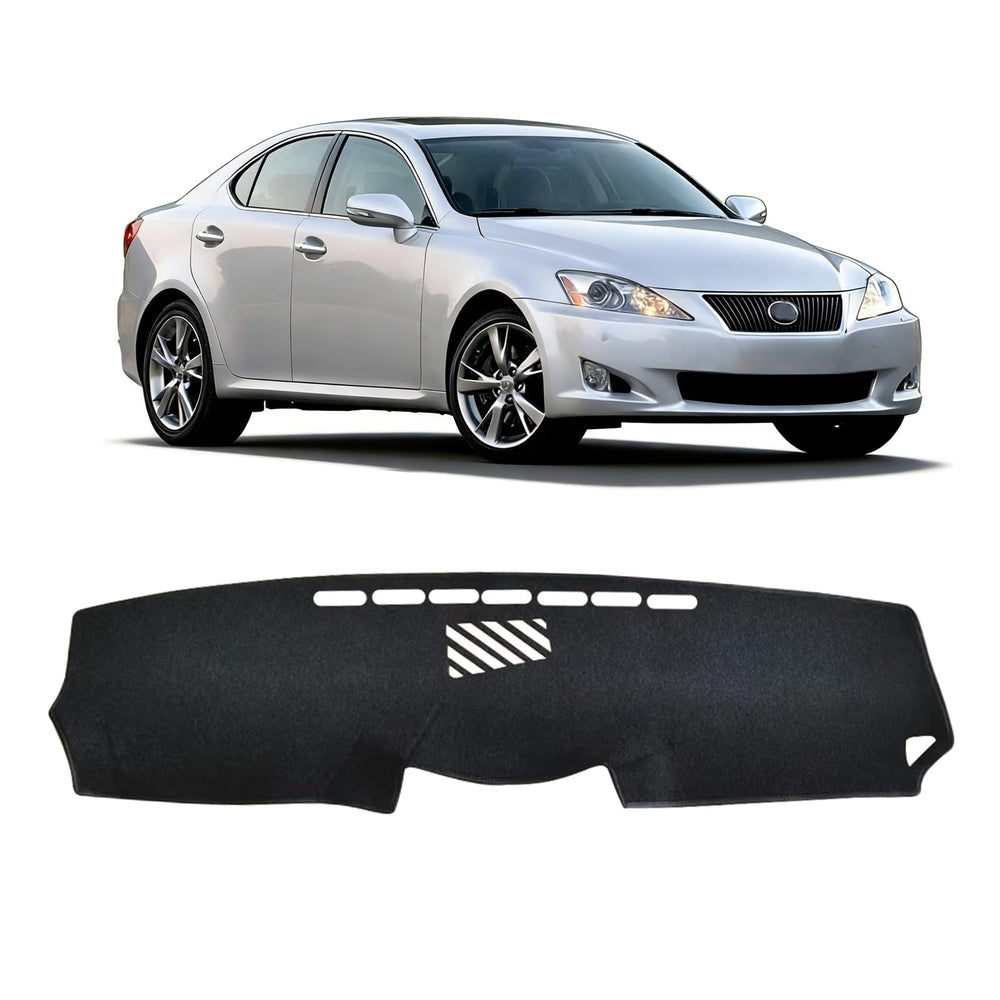 HEDAQI custom-fit dash cover for Lexus IS250/IS350 ensures precise fit and accessibility.