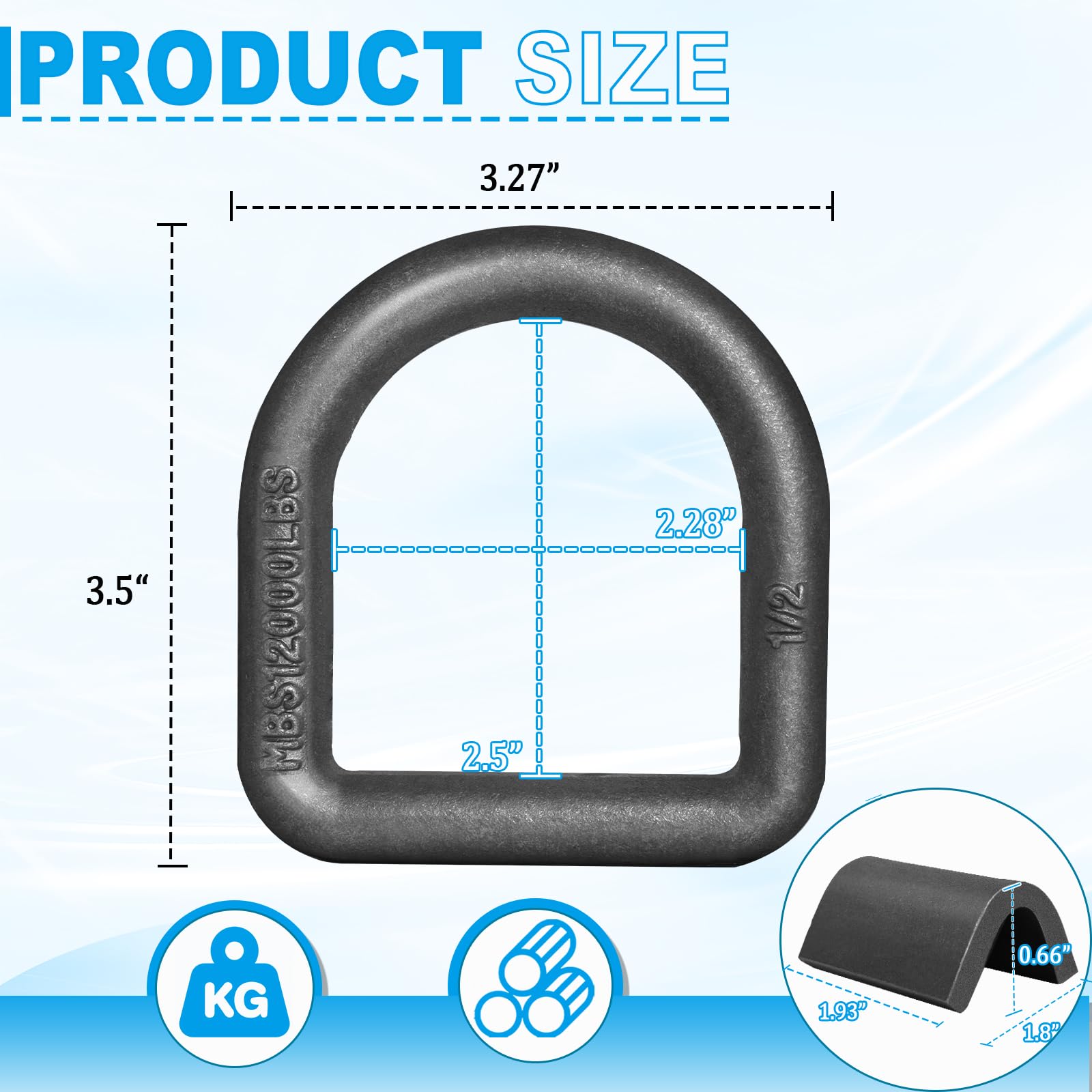 Hedday weld-on D rings 4000 lbs working load provide strong anchors