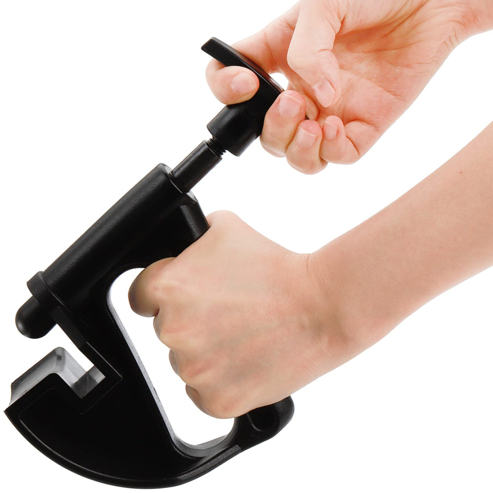 Hedume spring-loaded plunger in action during tire mounting