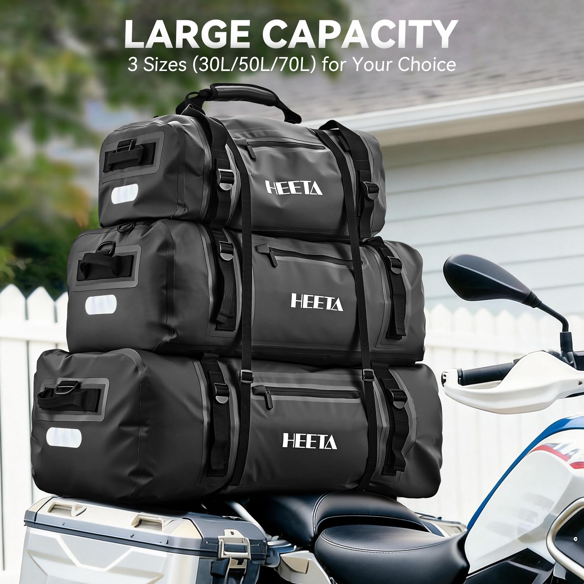 HEETA strap system with D-rings enables versatile carrying on trips