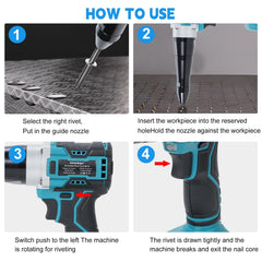 Heimerdinger rivet gun auto reset mandrel ejection in action