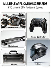 Heinaroman 5D carbon fiber wrap with air release backing minimizes bubbles.