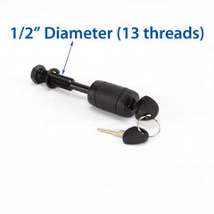 Heininger Advantage weatherproof lock with two keys for outdoor use.