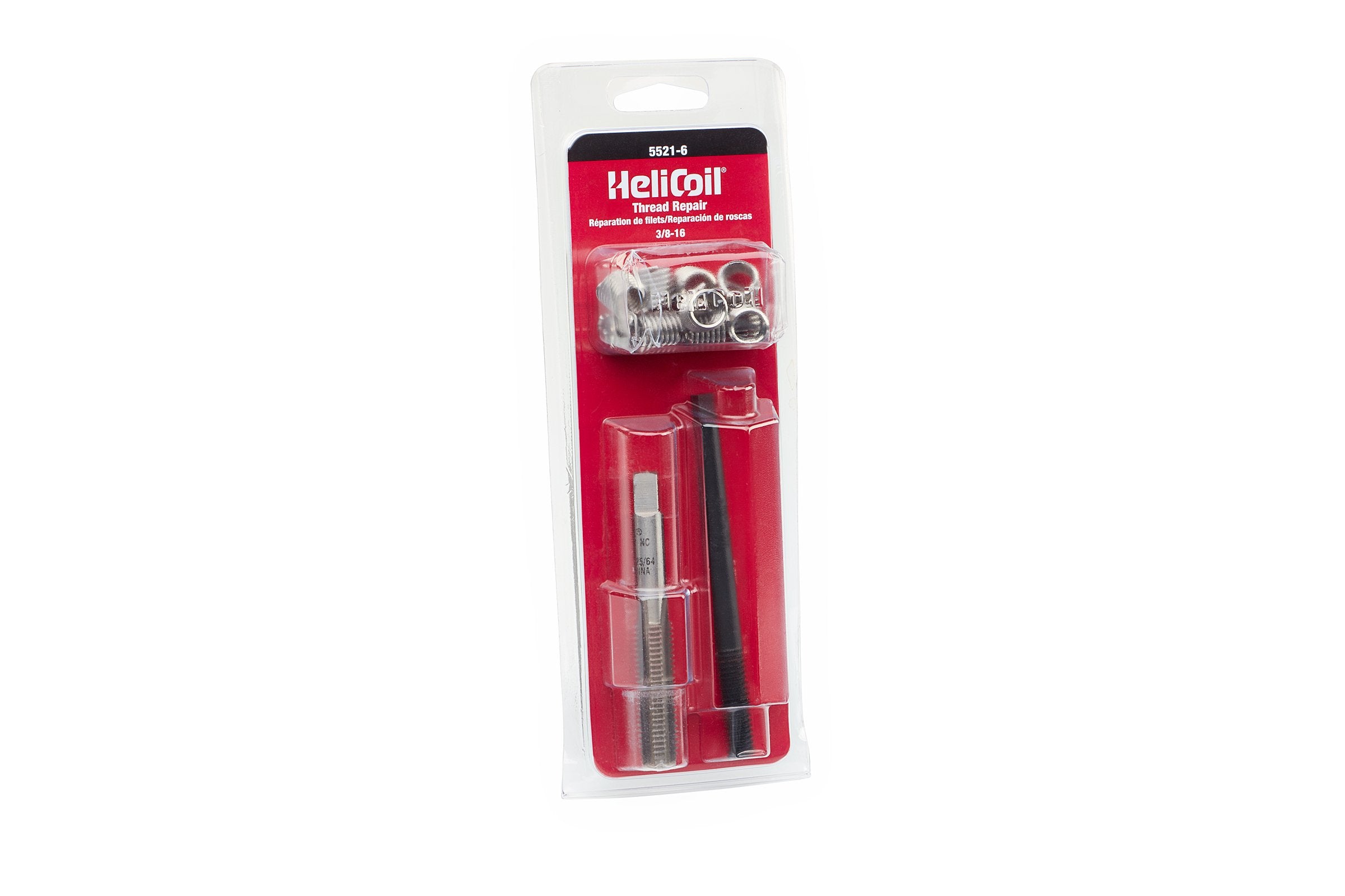 Helicoil 5521-6 kit with inserts for durable thread repair in metal.
