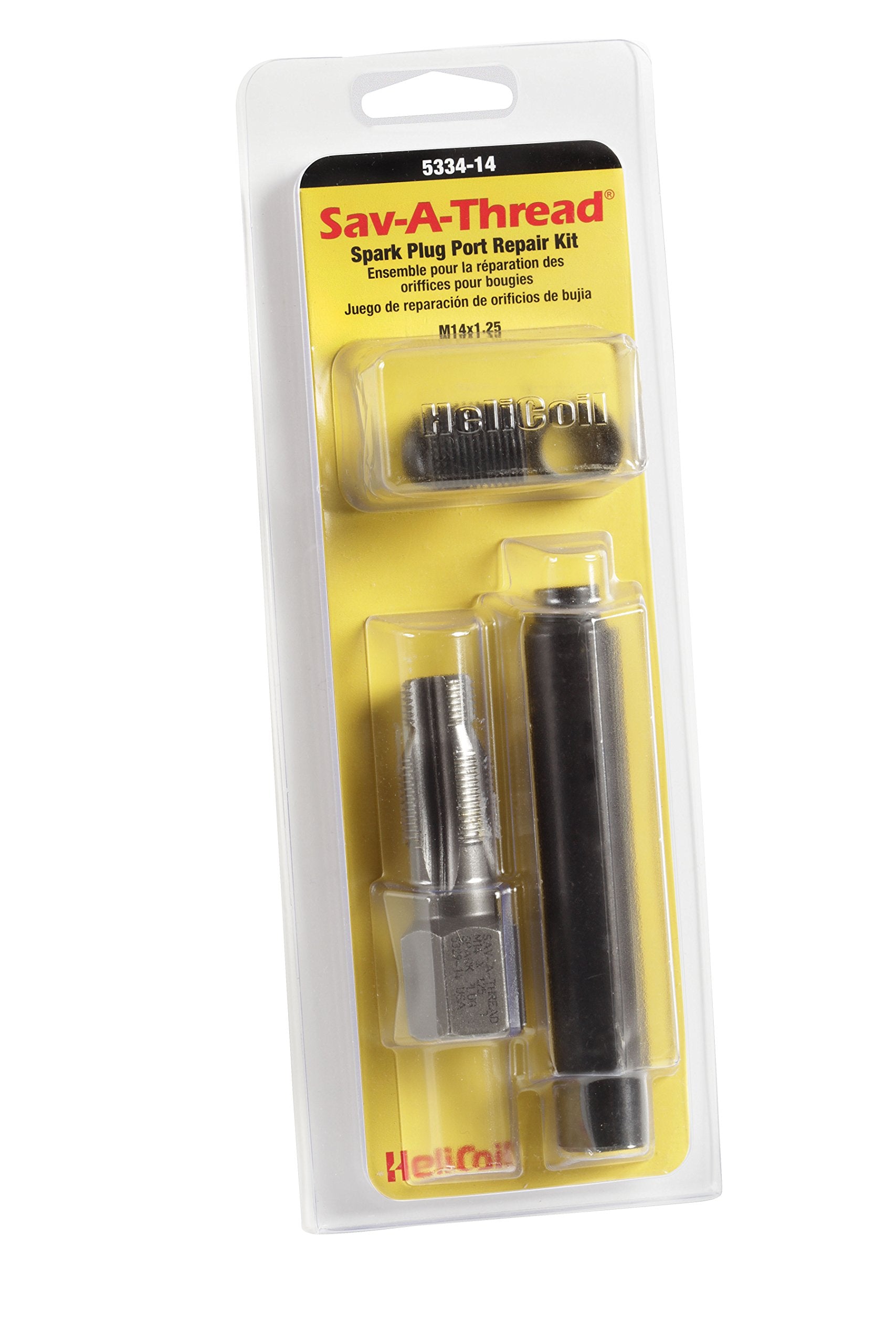 Helicoil Save-A-Thread M14x1.25 repair kit restores spark plug threads quickly.