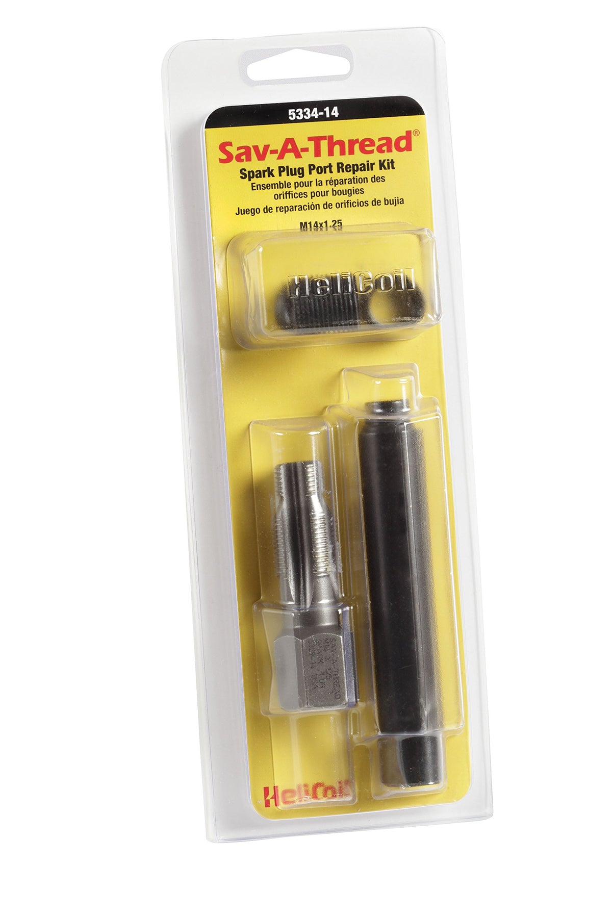 Helicoil Save-A-Thread M14x1.25 repair kit restores spark plug threads quickly.