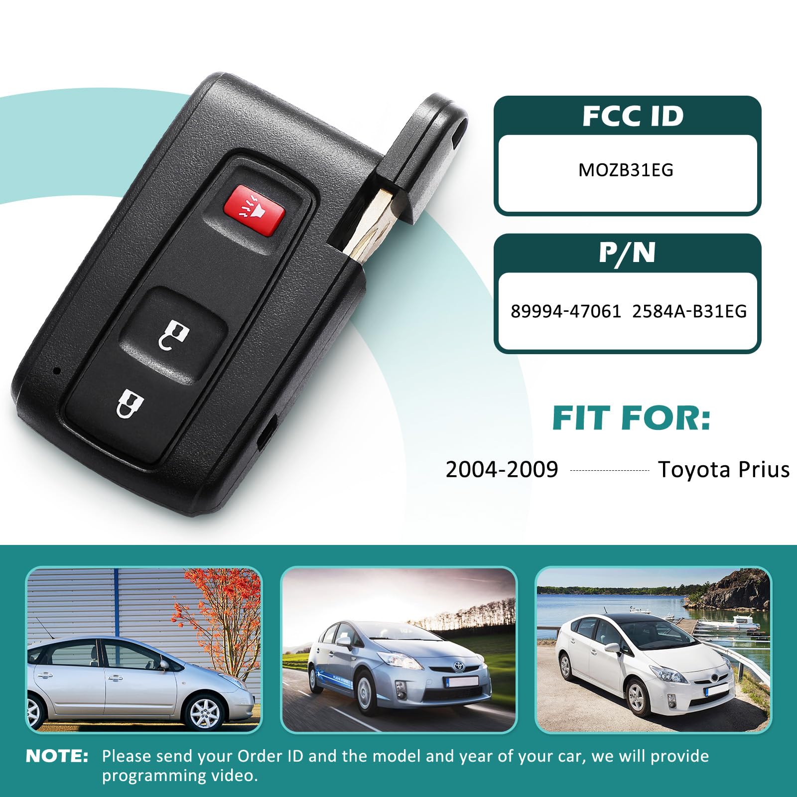 HelloAuto Prius key fob back near the silver plate for reliable compatibility