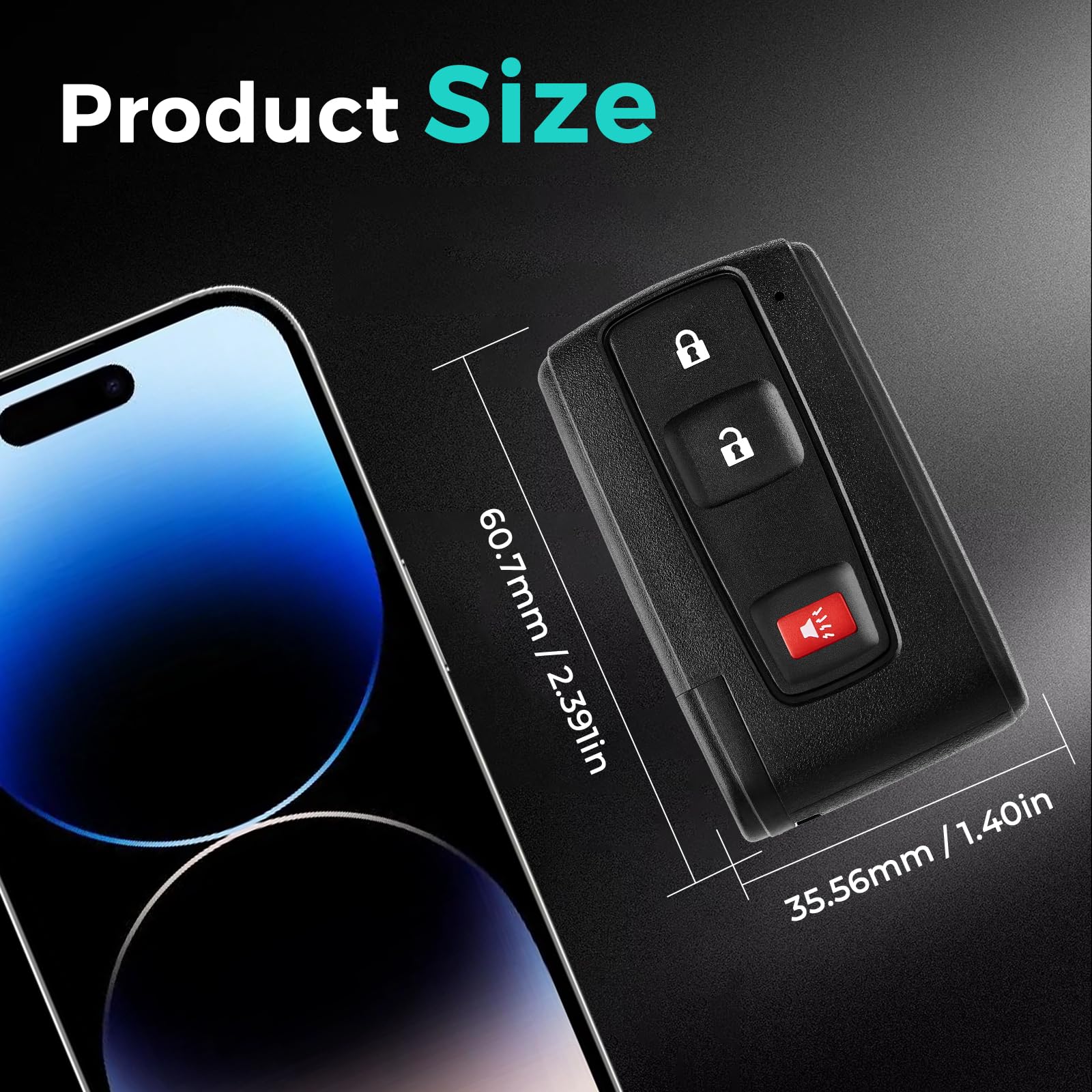 HelloAuto Prius key fob compatibility — silver logo only, precise fit.