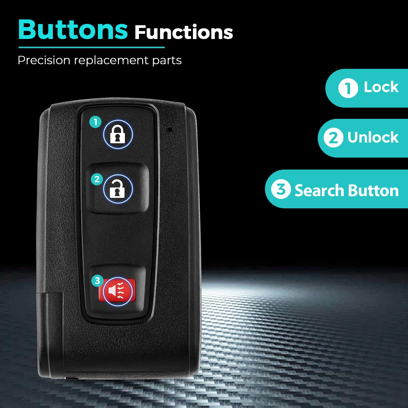 HelloAuto Prius key fob internals — chip and battery included.