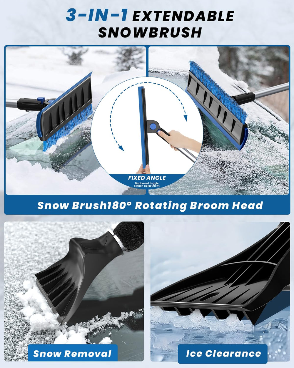 helloleiboo detachable snow shovel adapts to tall vehicles