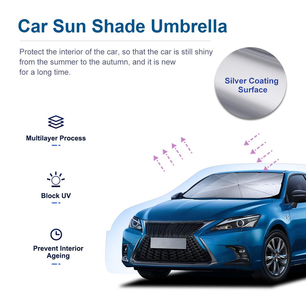 helloleiboo windshield umbrella open provides quick shade and cooling