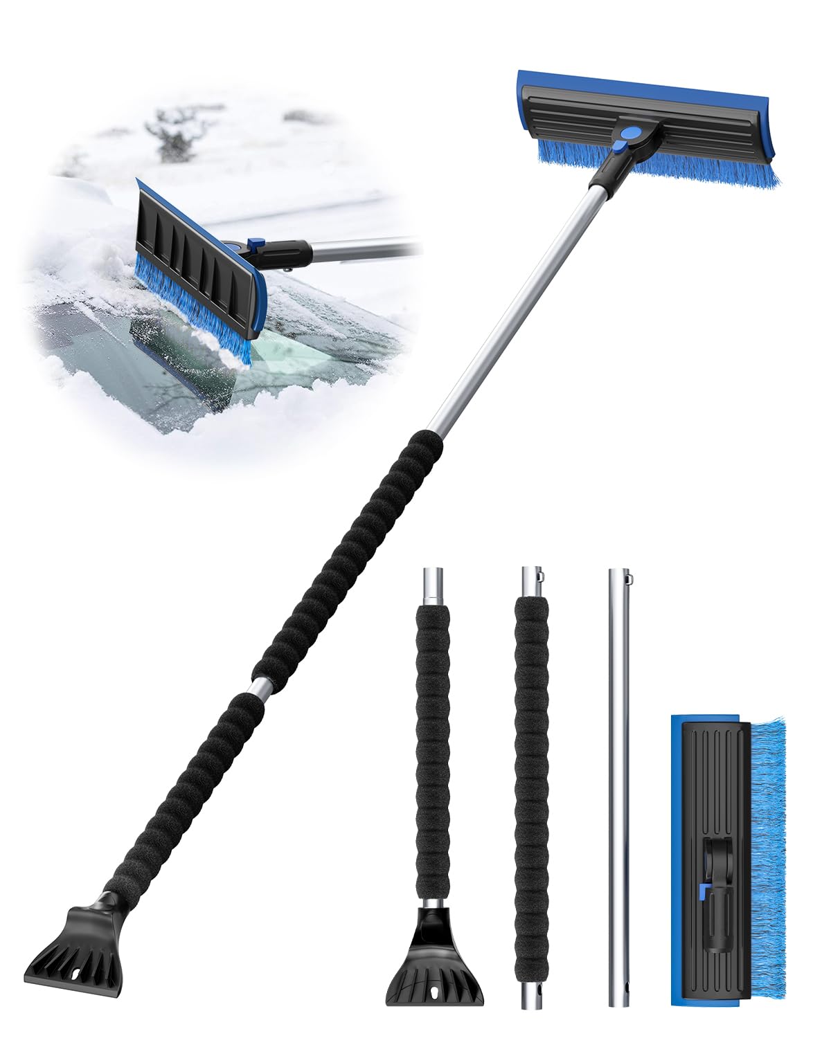 helloleiboo ice-scraper for windshield clears thick ice quickly without scratching glass