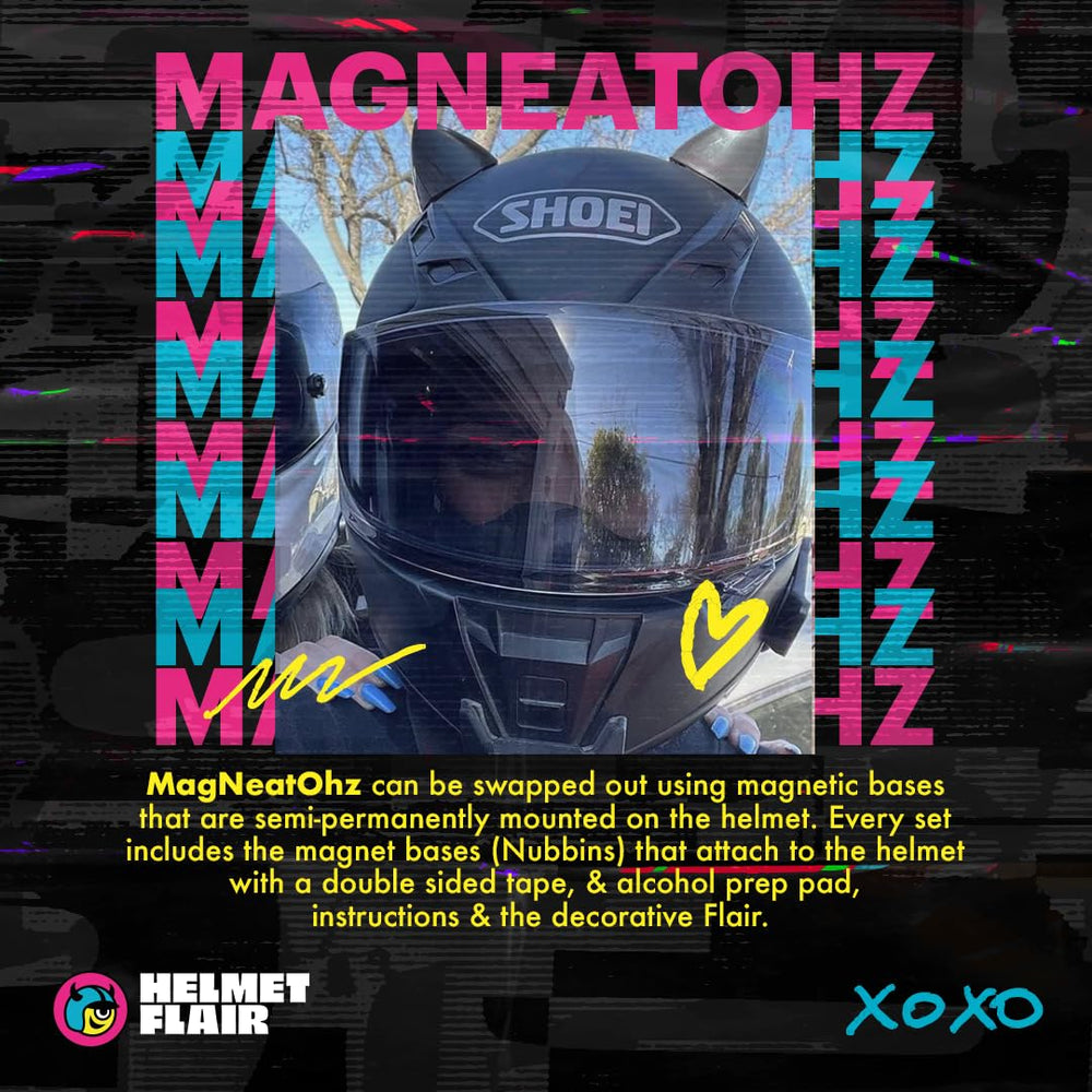 Helmet Flair MagNeatOhz cat ears are made of durable ABS for daily riding and high-speed conditions.