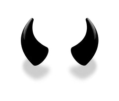 Helmet Flair MagNeatOhz devil horns on matte helmet for bold road style