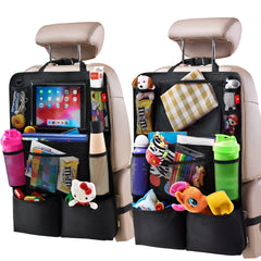 Helteko backseat organizer with nine pockets keeps kid essentials neatly organized on the road.