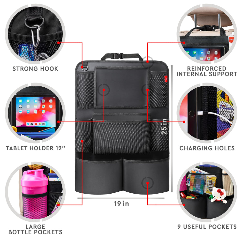 Helteko two-pack violet backseat organizer adds color and storage