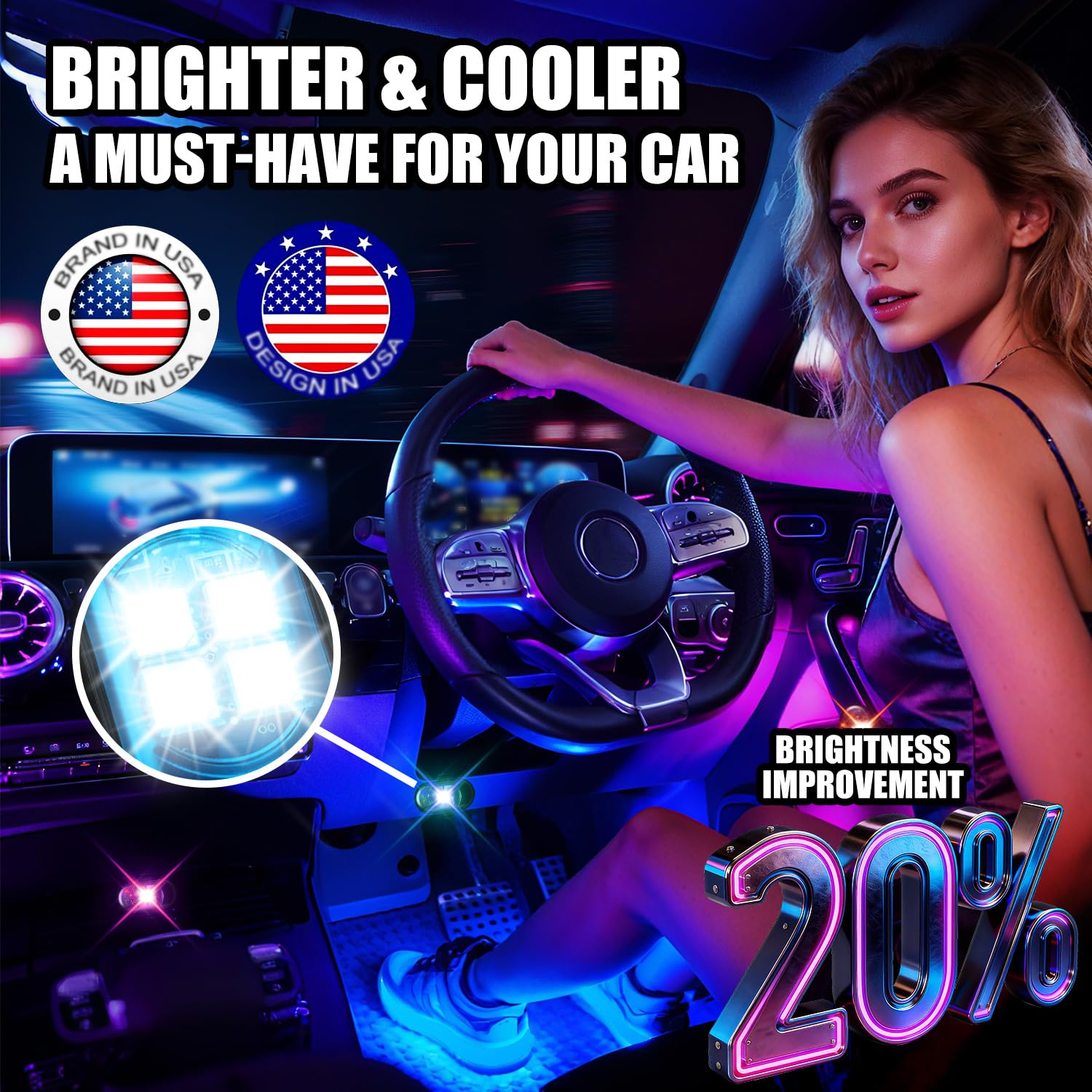 Hemei9319 12h runtime ensures continuous glow during night driving or camping trips